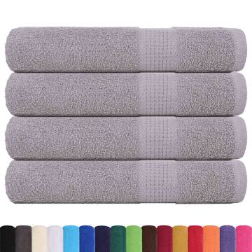  Towels 4 pcs Grey 100x200 cm 360 gsm 100% Cotton