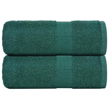  Soap Towels 2 pcs Green 30x30 cm 360 gsm 100% Cotton