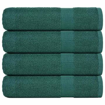  Hand Towels 4 pcs Green 50x100 cm 360 gsm 100% Cotton