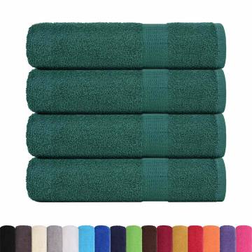  Hand Towels 4 pcs Green 50x100 cm 360 gsm 100% Cotton