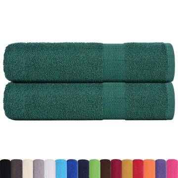  Shower Towels 2 pcs Green 70x140 cm 360 gsm 100% Cotton