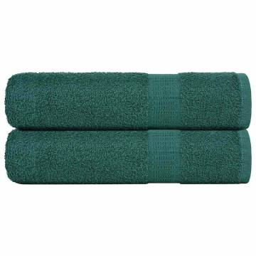  Bath Towels 2 pcs Green 100x150 cm 360 gsm 100% Cotton