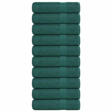  Bath Towels 10 pcs Green 100x150 cm 360 gsm 100% Cotton