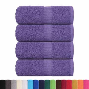  Guest Towels 4 pcs Purple 30x50 cm 360 gsm 100% Cotton