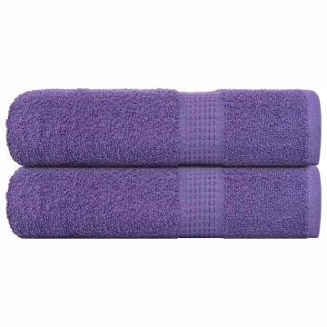  Shower Towels 2 pcs Purple 70x140 cm 360 gsm 100% Cotton