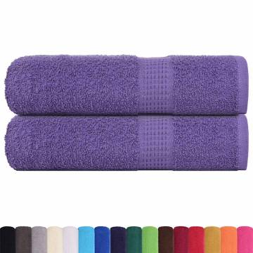  Shower Towels 2 pcs Purple 70x140 cm 360 gsm 100% Cotton