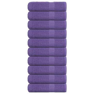  Shower Towels 10 pcs Purple 70x140 cm 360 gsm 100% Cotton