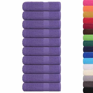  Shower Towels 10 pcs Purple 70x140 cm 360 gsm 100% Cotton