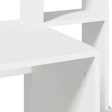  Desk with Shelves White 100x45x140 cm Engineered Wood