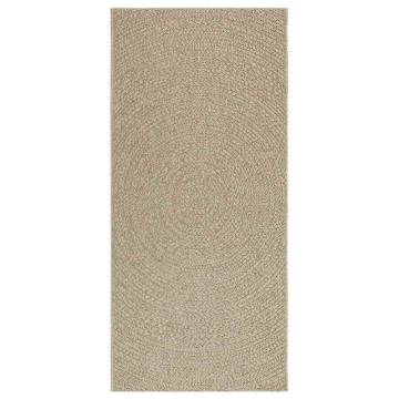  Rug ZIZUR Beige 100x200 cm Jute Look Indoor and Outdoor