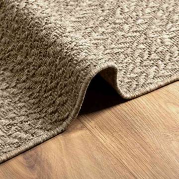  Rug ZIZUR Beige 100x200 cm Jute Look Indoor and Outdoor