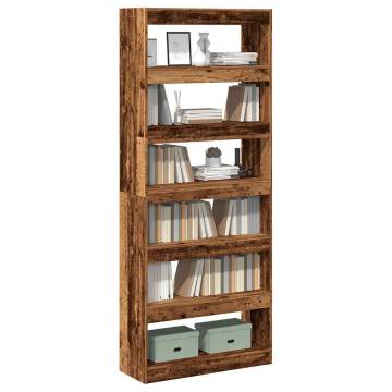  Book CabinetRoom Divider Old Wood 80x30x198 cm