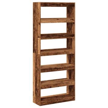  Book CabinetRoom Divider Old Wood 80x30x198 cm