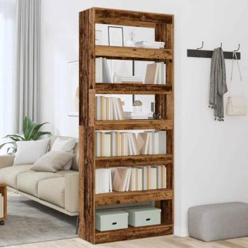  Book CabinetRoom Divider Old Wood 80x30x198 cm