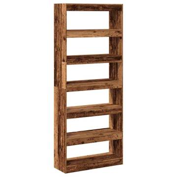  Book CabinetRoom Divider Old Wood 80x30x198 cm