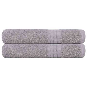  Towels 2 pcs Grey 100x200 cm 360 gsm 100% Cotton