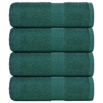  Soap Towels 4 pcs Green 30x30 cm 360 gsm 100% Cotton