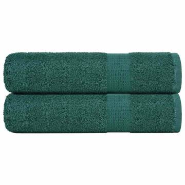  Hand Towels 2 pcs Green 50x100 cm 360 gsm 100% Cotton