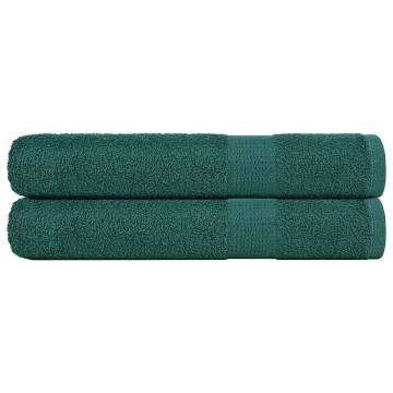  Sauna Towels 2 pcs Green 80x200 cm 360 gsm 100% Cotton