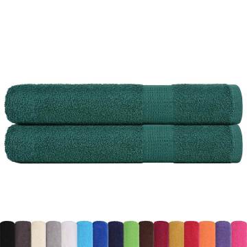  Sauna Towels 2 pcs Green 80x200 cm 360 gsm 100% Cotton