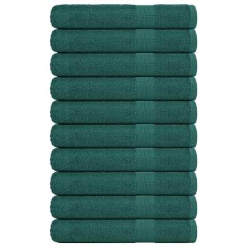  Towels 10 pcs Green 100x200 cm 360 gsm 100% Cotton