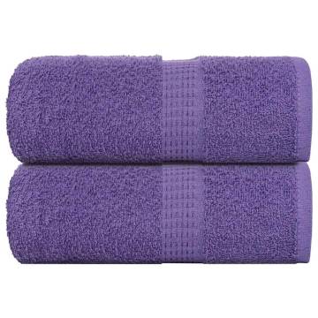  Guest Towels 2 pcs Purple 30x50 cm 360 gsm 100% Cotton