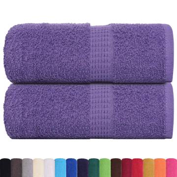  Guest Towels 2 pcs Purple 30x50 cm 360 gsm 100% Cotton