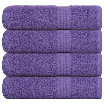  Shower Towels 4 pcs Purple 70x140 cm 360 gsm 100% Cotton