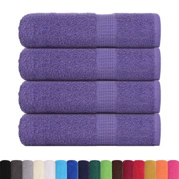  Shower Towels 4 pcs Purple 70x140 cm 360 gsm 100% Cotton