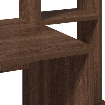  Desk with Shelves Brown Oak 100x45x140 cm Engineered Wood