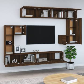 Wall-mounted TV Cabinet Brown Oak Engineered Wood