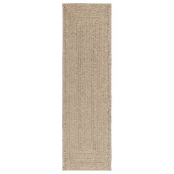  Rug ZIZUR Beige 80x250 cm Jute Look Indoor and Outdoor