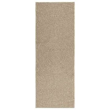  Rug ZIZUR Beige 80x200 cm Jute Look Indoor and Outdoor