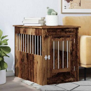  Dog Crate Furniture Old Wood 55x80x68 cm Engineered Wood