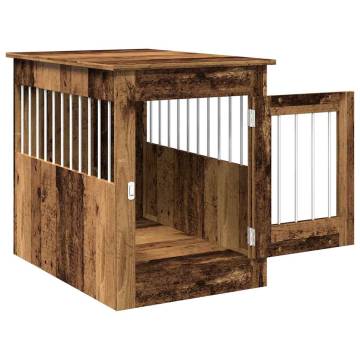  Dog Crate Furniture Old Wood 55x80x68 cm Engineered Wood