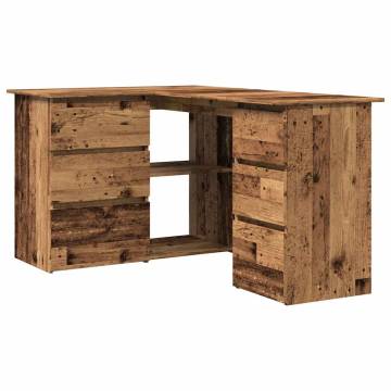  Corner Desk Old Wood 145x100x76 cm Engineered Wood