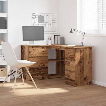  Corner Desk Old Wood 145x100x76 cm Engineered Wood