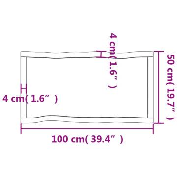 Table Top 100x50x(2-6) cm Untreated Solid Wood Live Edge