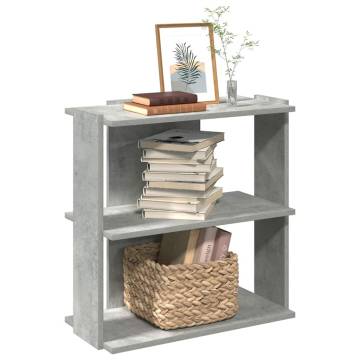  Bookcase 3-Tier Concrete Grey 60x30x60 cm Engineered Wood