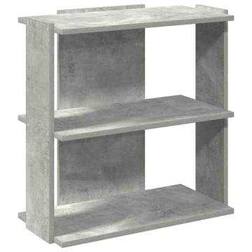  Bookcase 3-Tier Concrete Grey 60x30x60 cm Engineered Wood