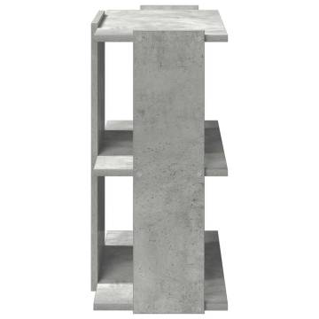  Bookcase 3-Tier Concrete Grey 60x30x60 cm Engineered Wood