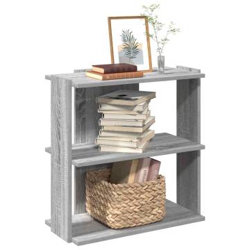  Bookcase 3-Tier Grey Sonoma 60x30x60 cm Engineered Wood