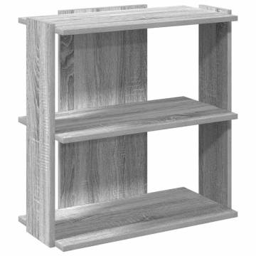  Bookcase 3-Tier Grey Sonoma 60x30x60 cm Engineered Wood