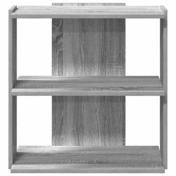  Bookcase 3-Tier Grey Sonoma 60x30x60 cm Engineered Wood