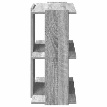  Bookcase 3-Tier Grey Sonoma 60x30x60 cm Engineered Wood