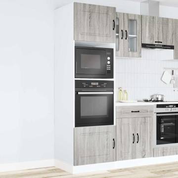  Oven Cabinets 2 pcs Lucca Grey Sonoma Engineered Wood