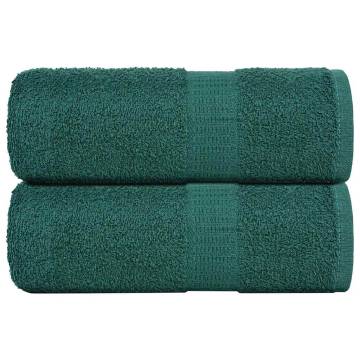  Guest Towels 2 pcs Green 30x50 cm 360 gsm 100% Cotton