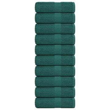  Guest Towels 10 pcs Green 30x50 cm 360 gsm 100% Cotton