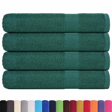  Sauna Towels 4 pcs Green 80x200 cm 360 gsm 100% Cotton