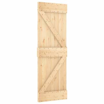  Sliding Door with Hardware Set 85x210 cm Solid Wood Pine